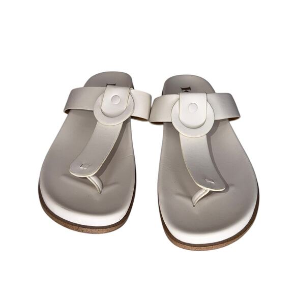 Korks Audie Thong Clean White Cream Sandals Size 8 Like New Beach Flip Flops - Picture 4 of 8